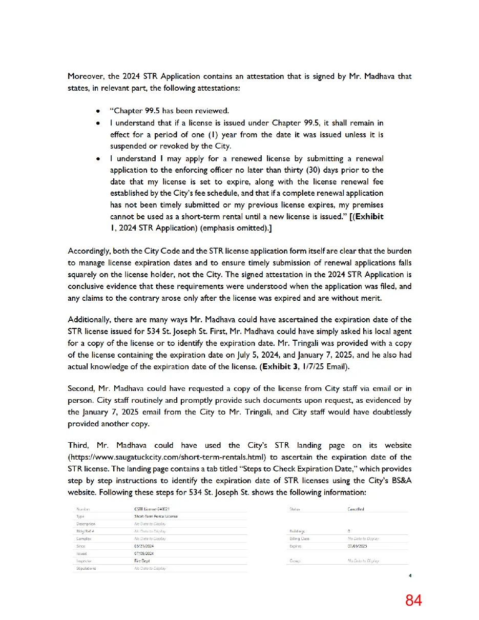 Page 84 of the packet, a scanned page