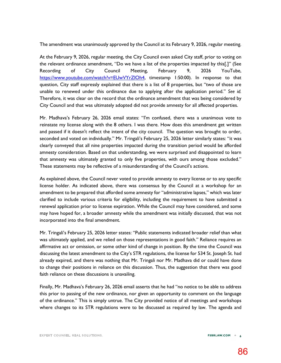 Page 86 of the packet; its text follows