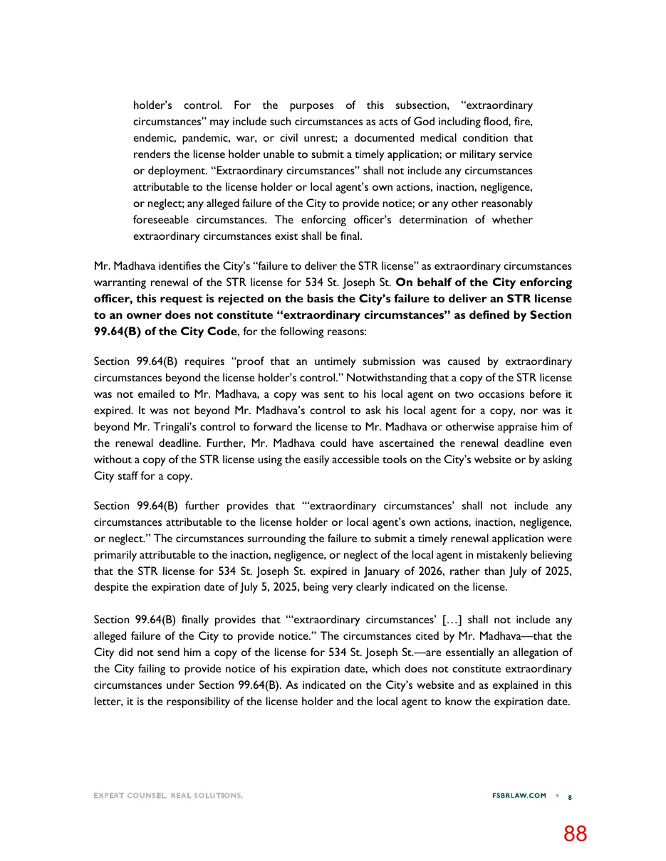 Page 88 of the packet; its text follows