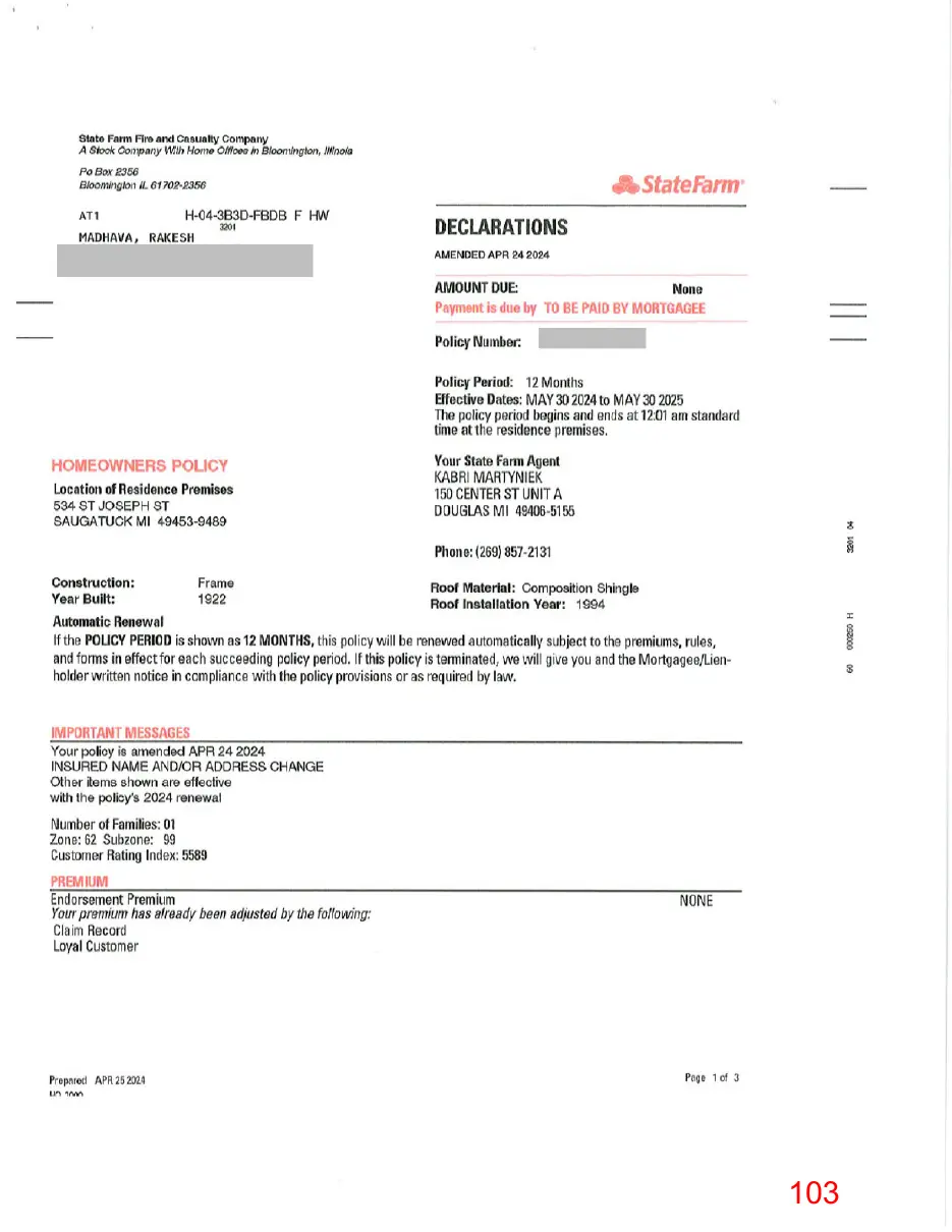 Page 103 of the packet, a scanned page