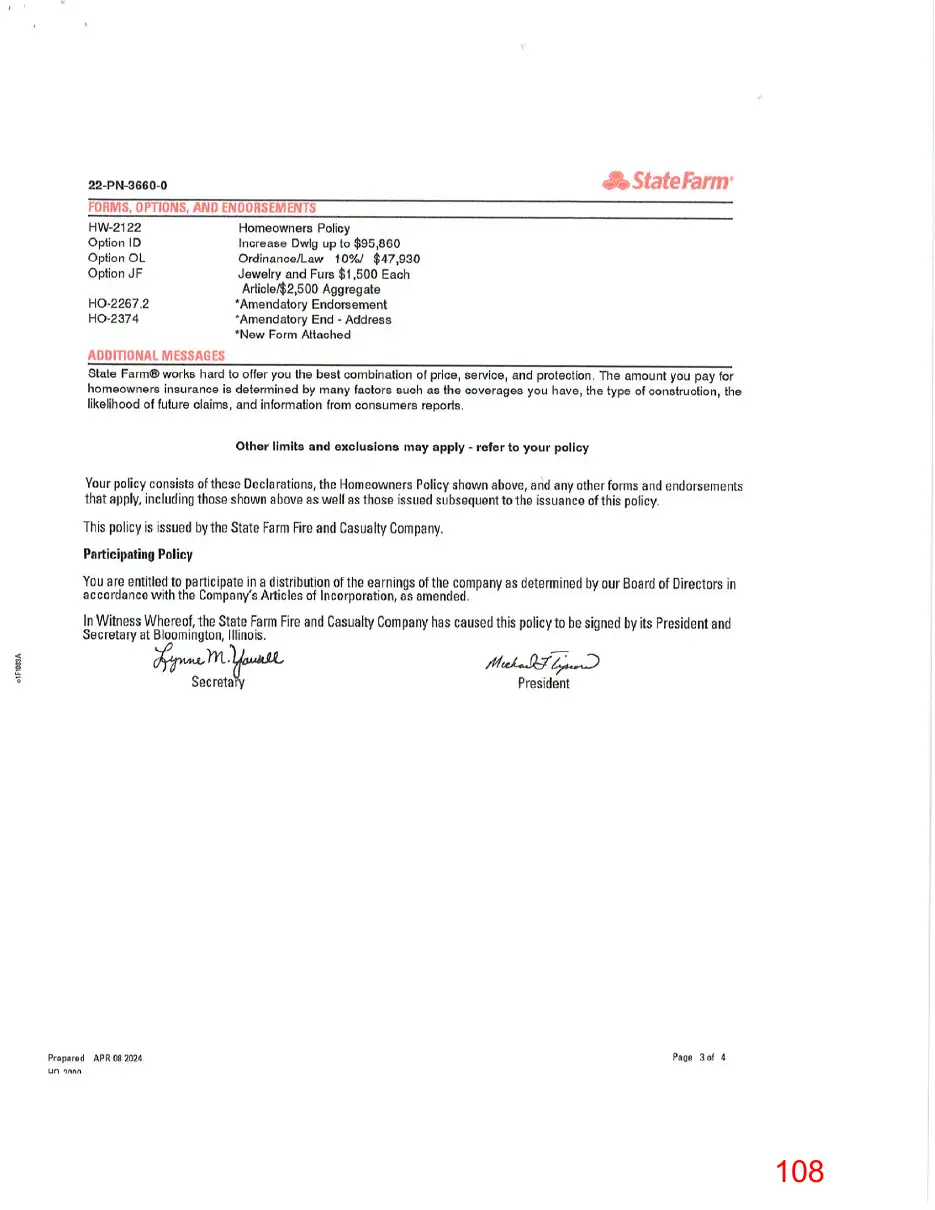 Page 108 of the packet, a scanned page