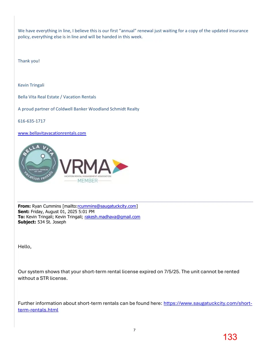 Page 133 of the packet; its text follows