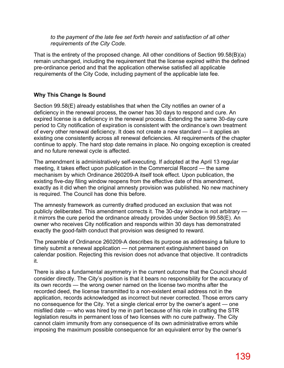 Page 139 of the packet; its text follows