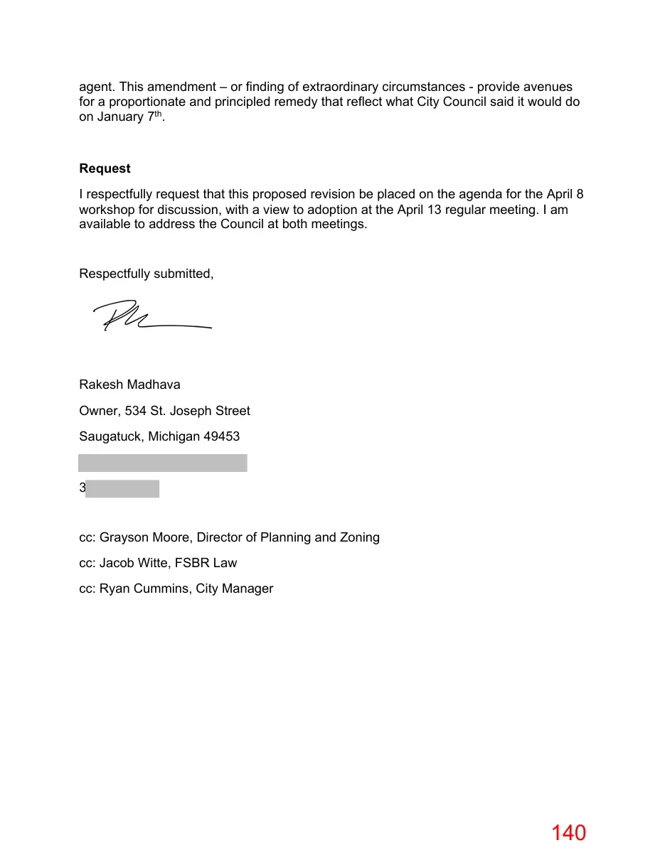 Page 140 of the packet; its text follows