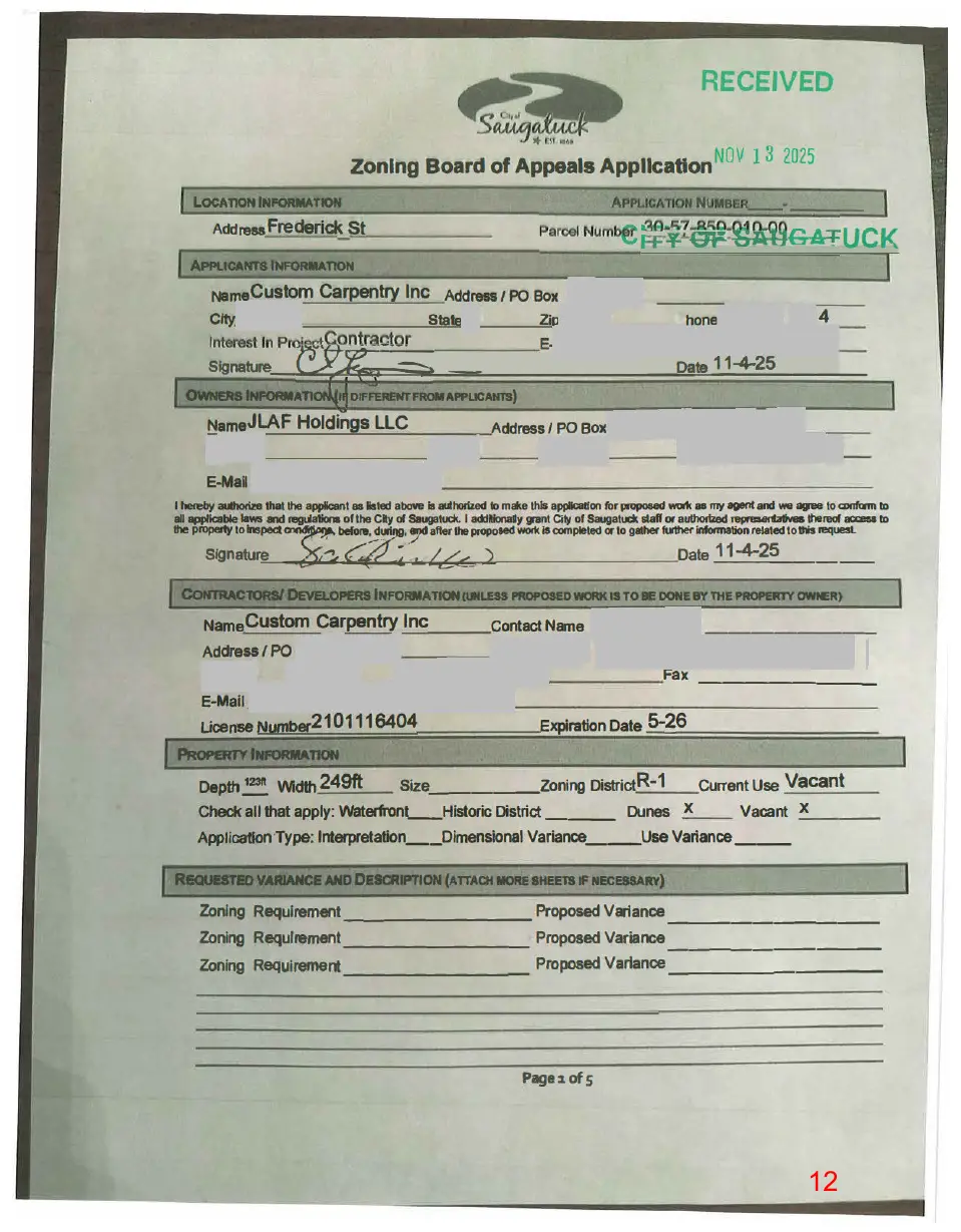 Page 12 of the packet, a scanned page