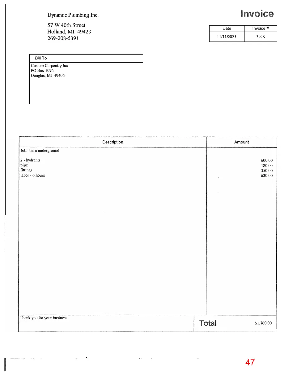 Page 47 of the packet; its text follows