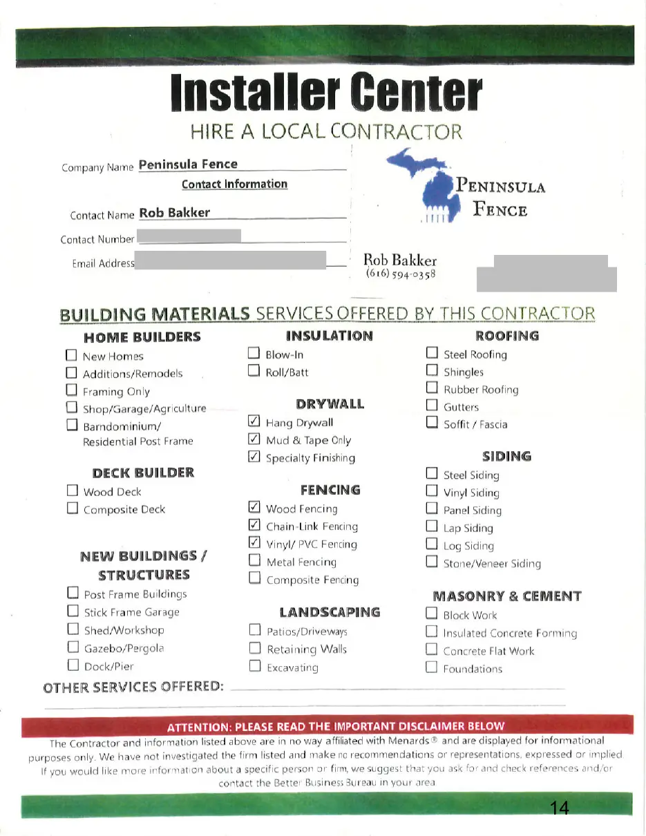Page 14 of the packet, a scanned page