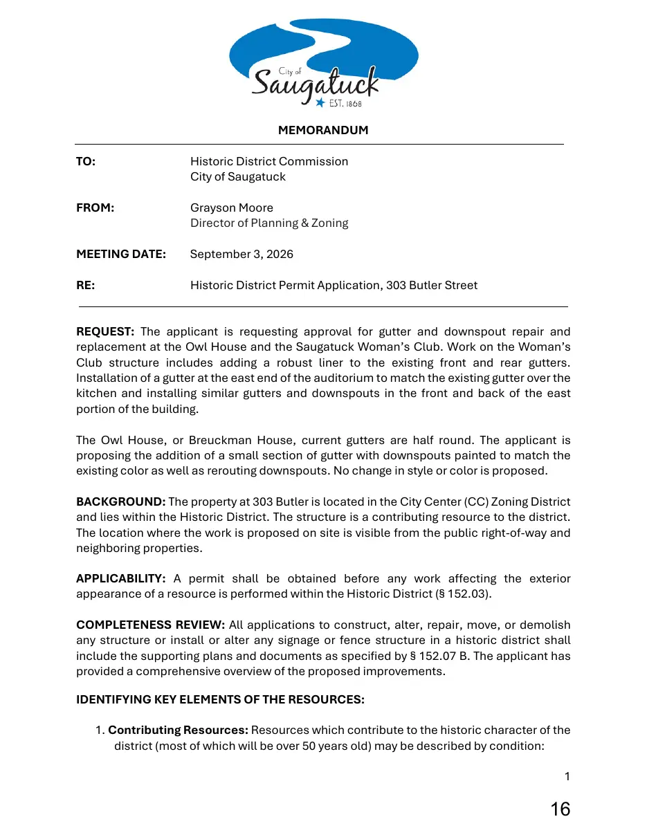 Page 16 of the packet; its text follows