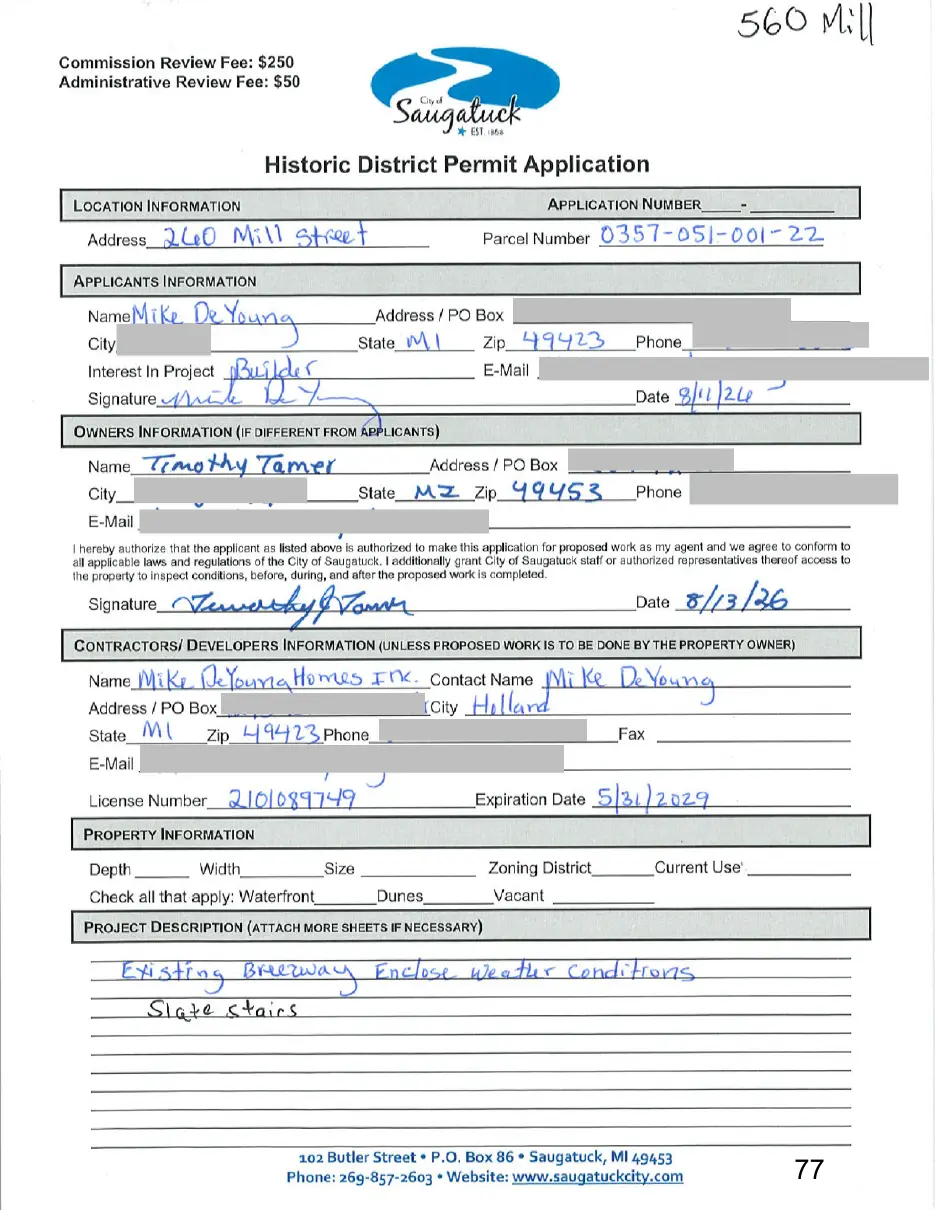 Page 77 of the packet, a scanned page