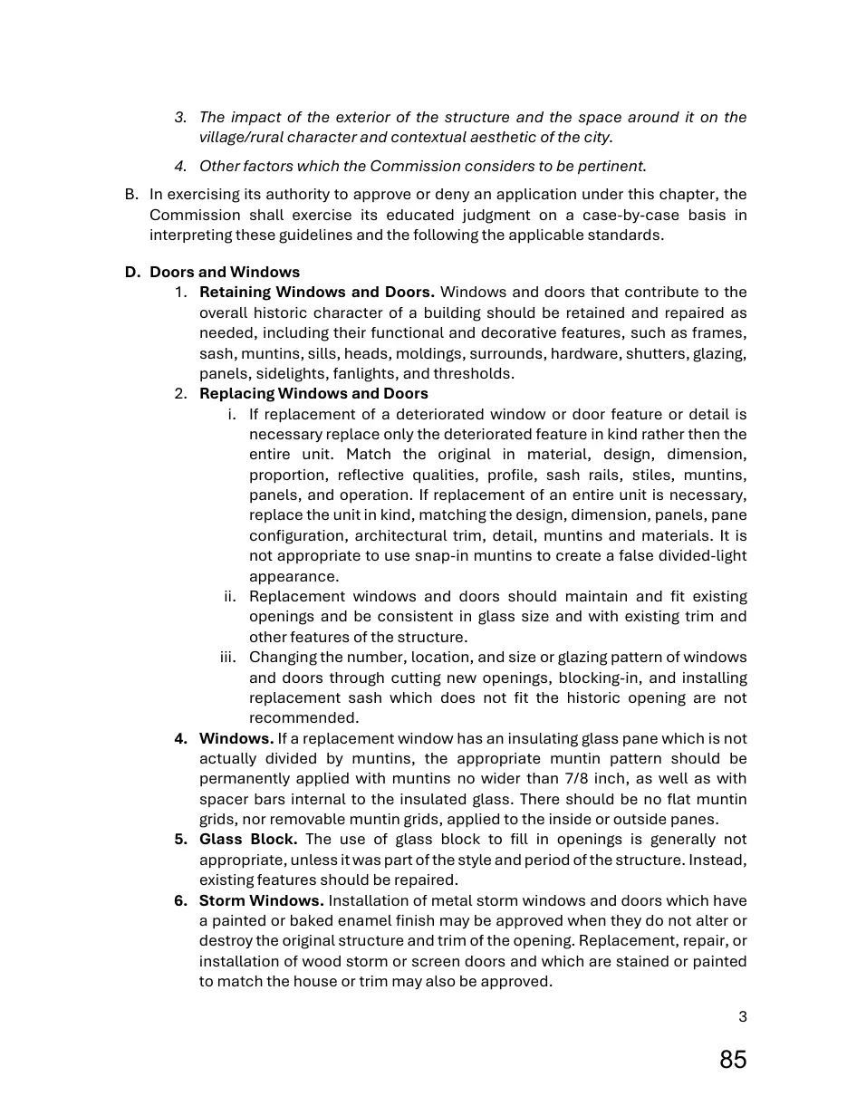 Page 85 of the packet; its text follows