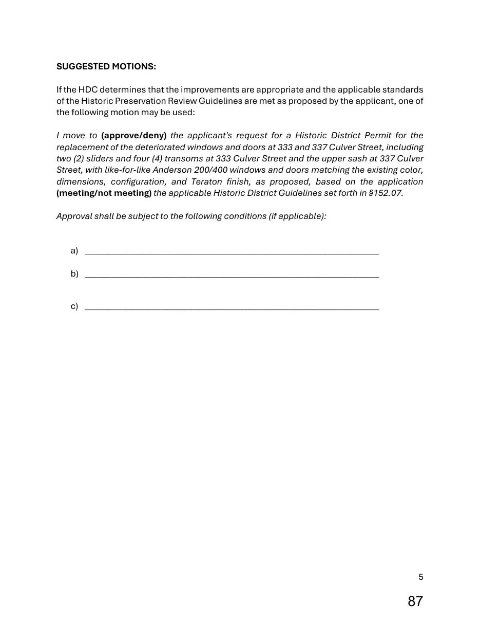 Page 87 of the packet; its text follows