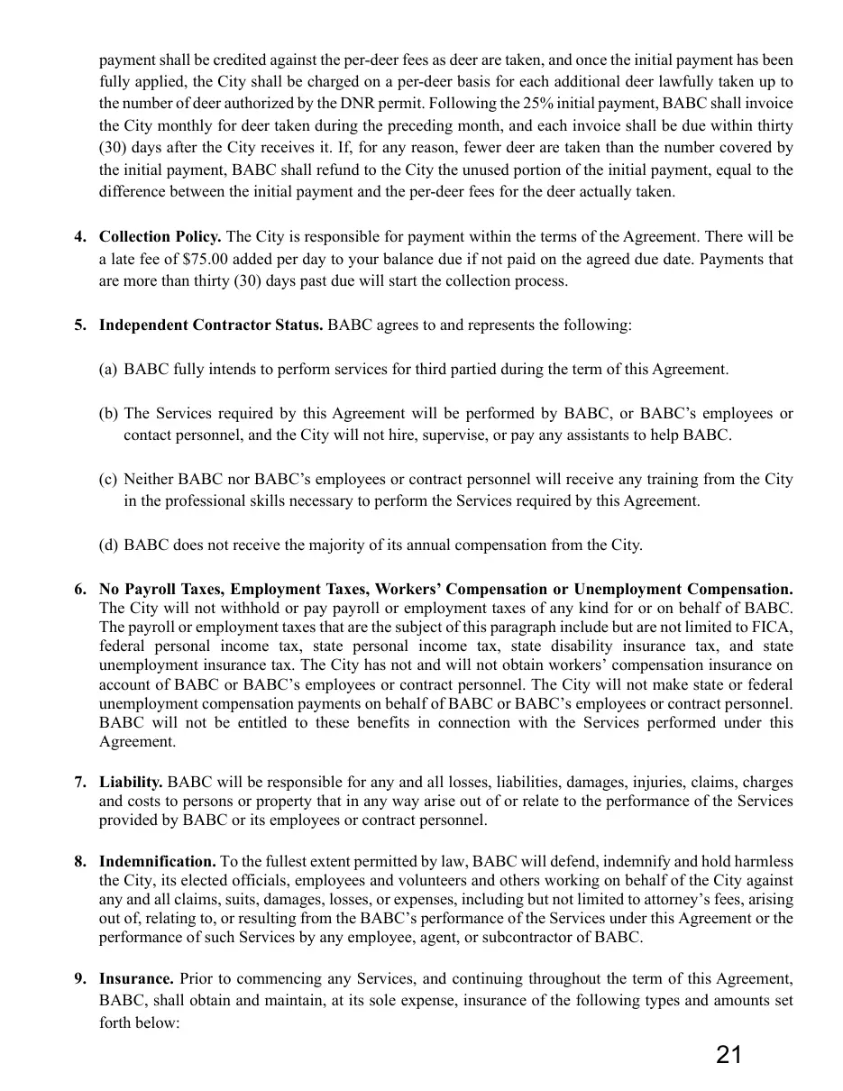 Page 21 of the packet; its text follows