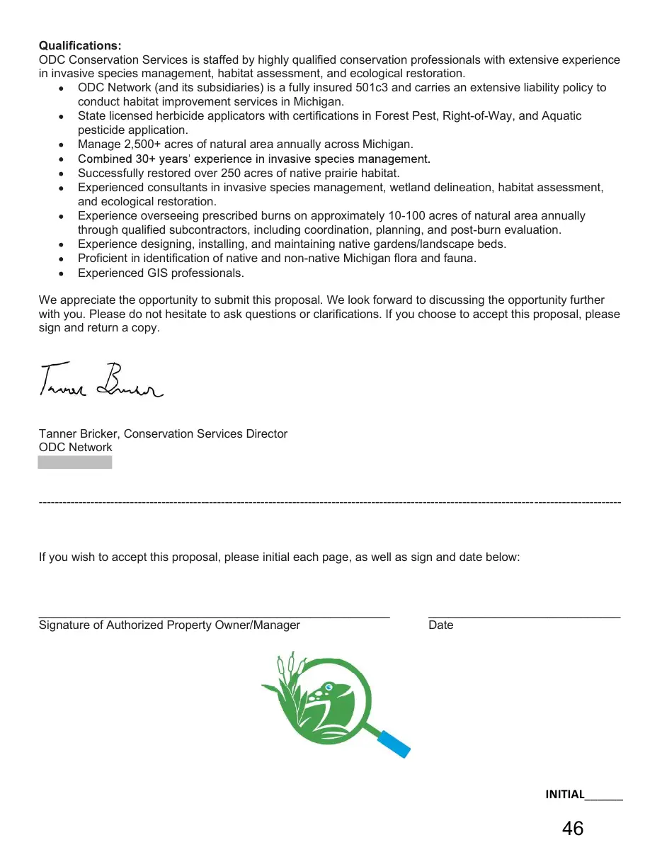 Page 46 of the packet; its text follows