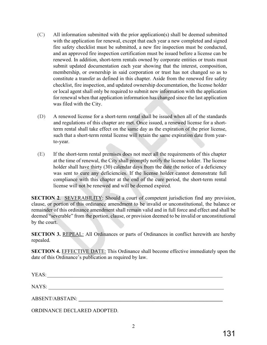 Page 131 of the packet; its text follows