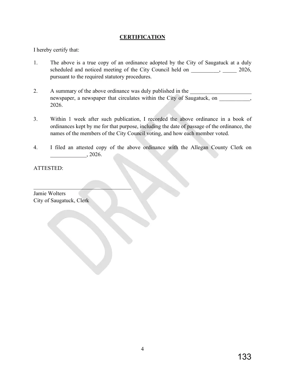 Page 133 of the packet; its text follows