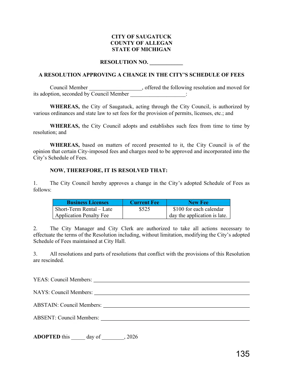 Page 135 of the packet; its text follows