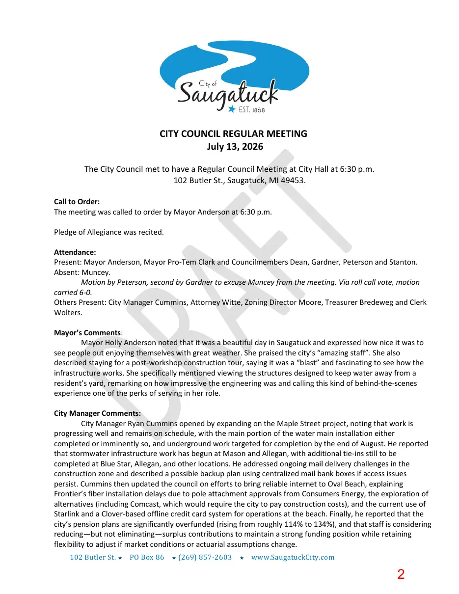 Page 2 of the packet; its text follows