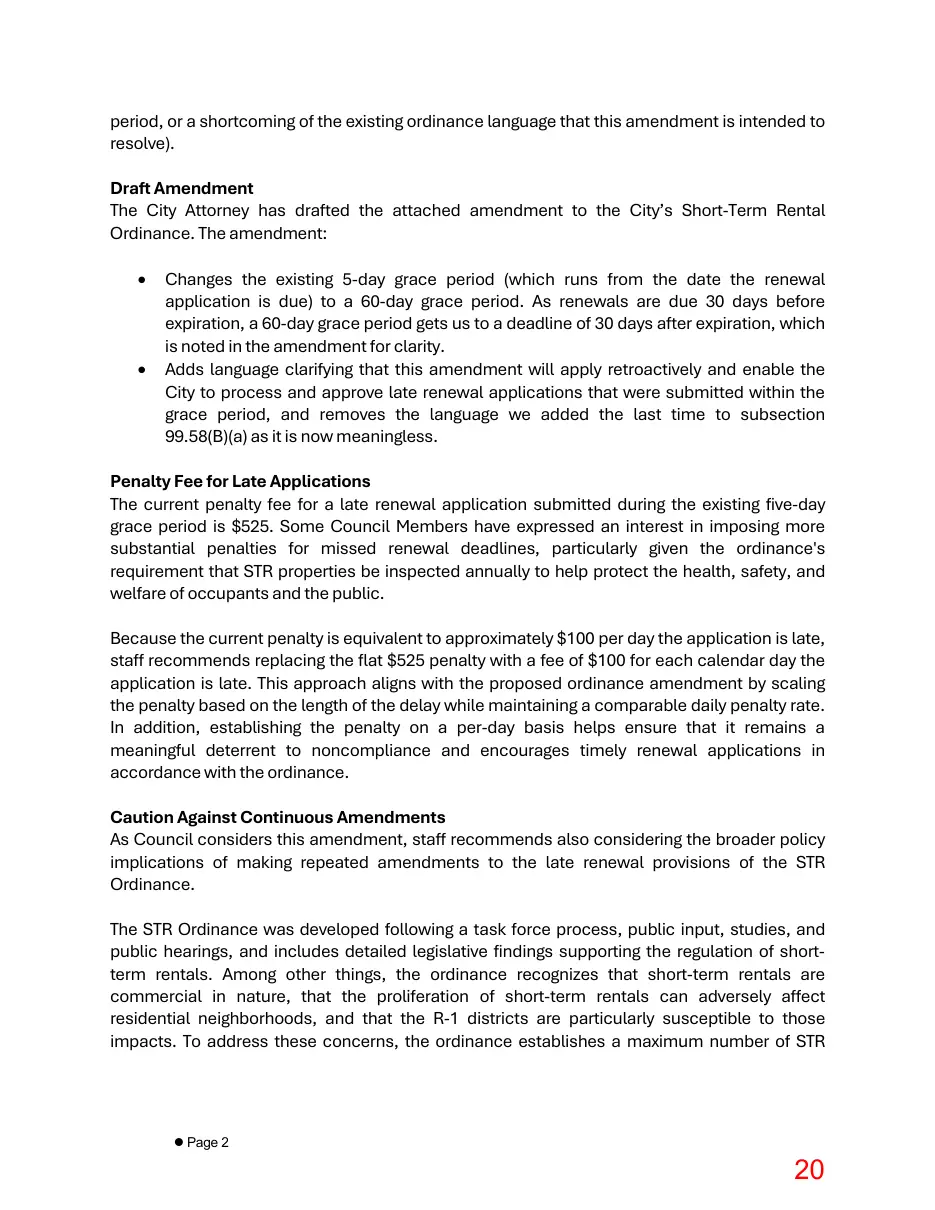 Page 20 of the packet; its text follows