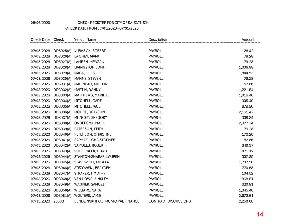 Page 14 of the packet; its text follows