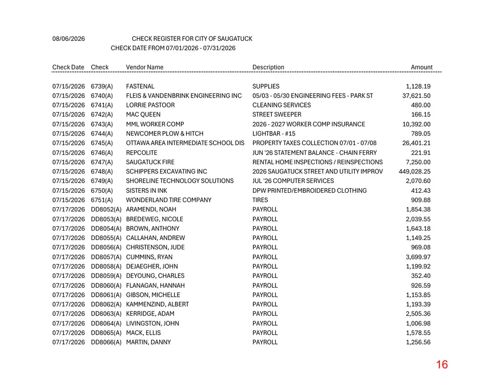 Page 16 of the packet; its text follows