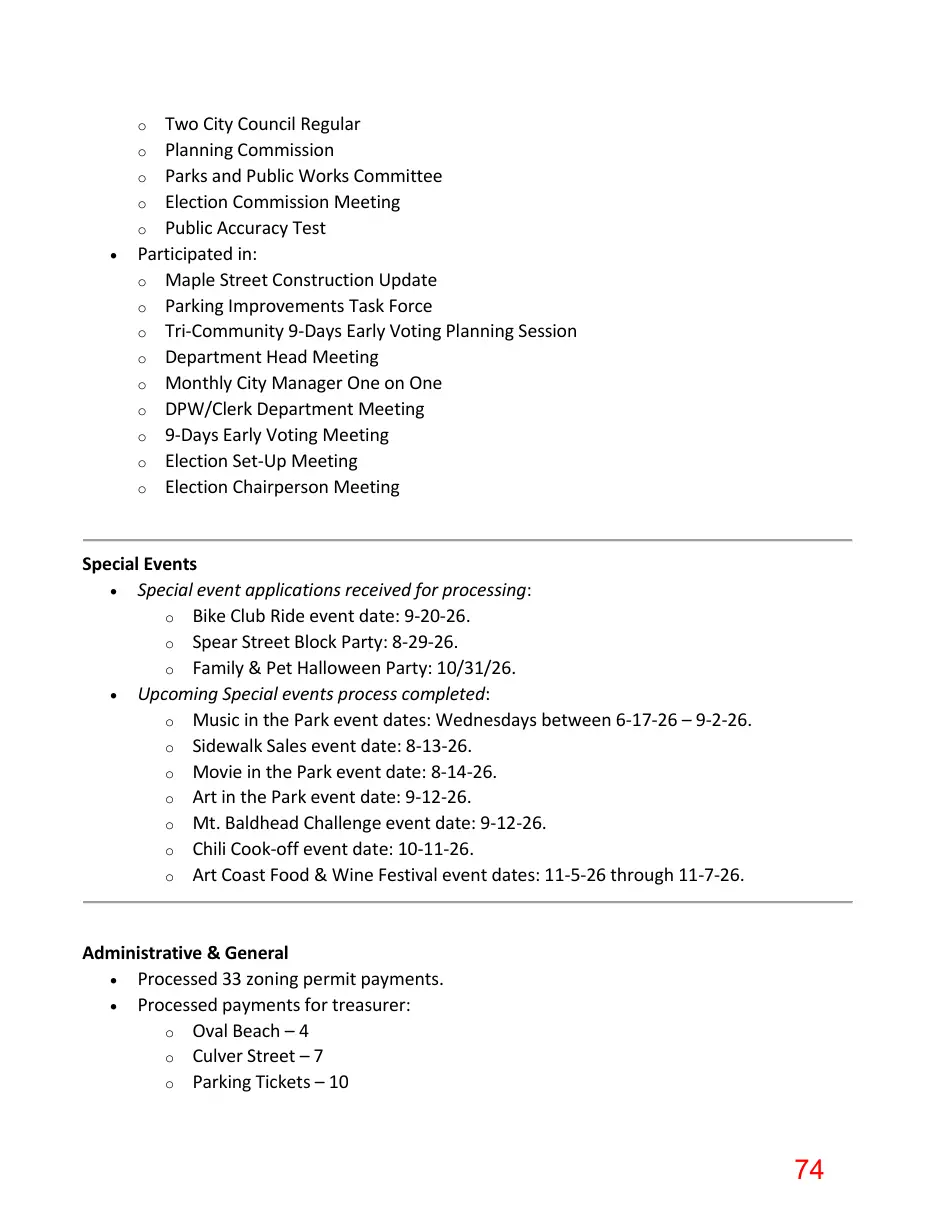 Page 74 of the packet; its text follows