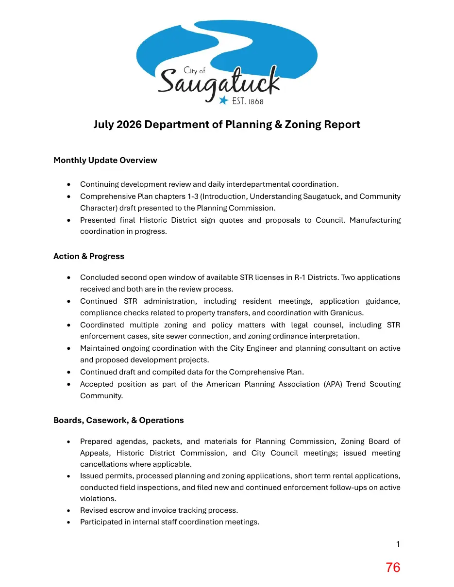 Page 76 of the packet; its text follows