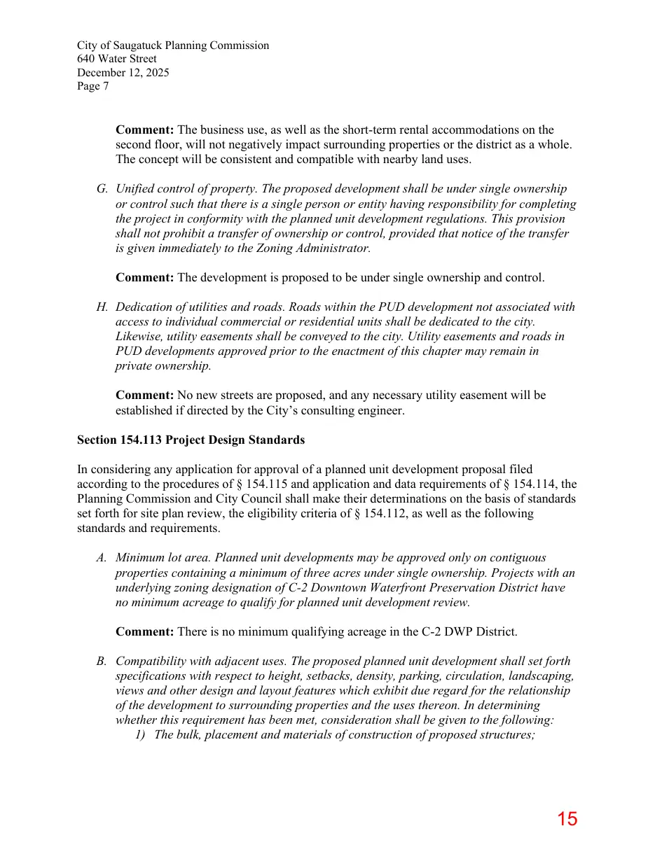 Page 15 of the packet; its text follows