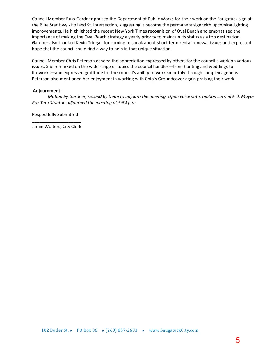 Page 5 of the packet; its text follows