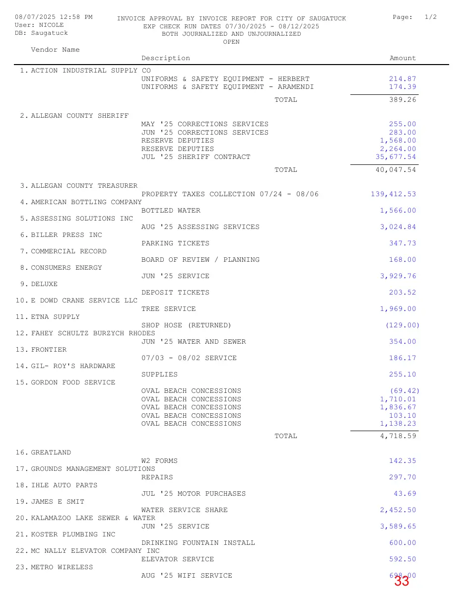 Page 33 of the packet; its text follows