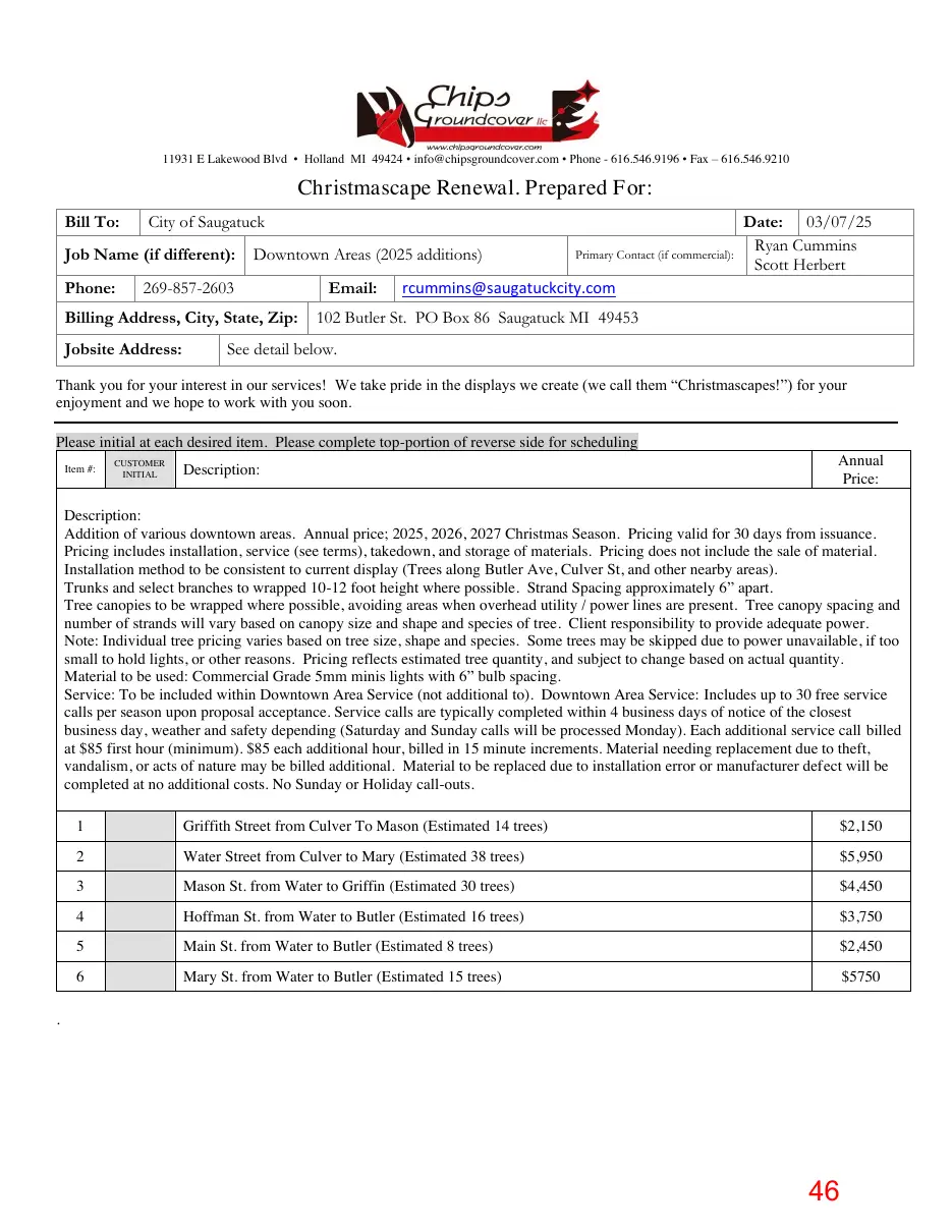 Page 46 of the packet; its text follows