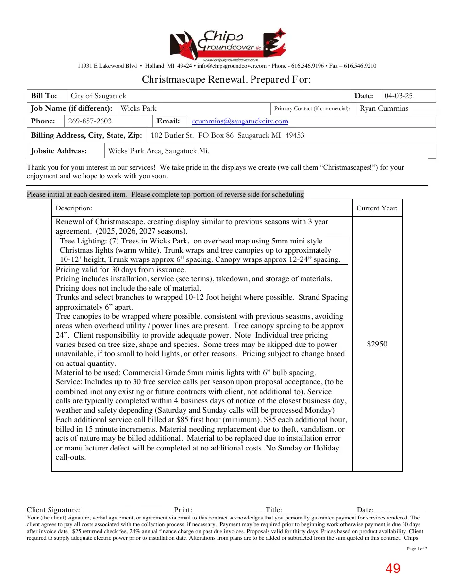 Page 49 of the packet; its text follows