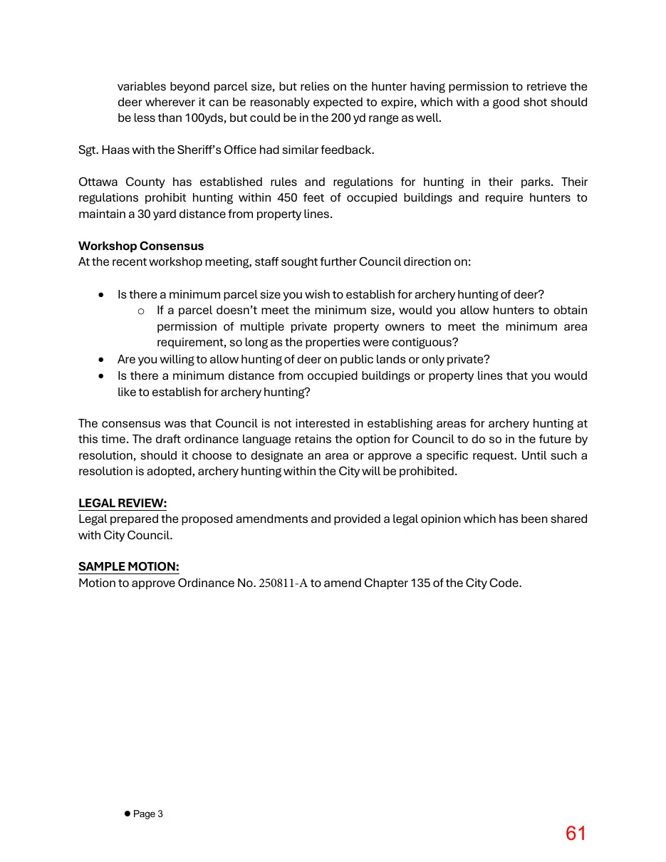 Page 61 of the packet; its text follows