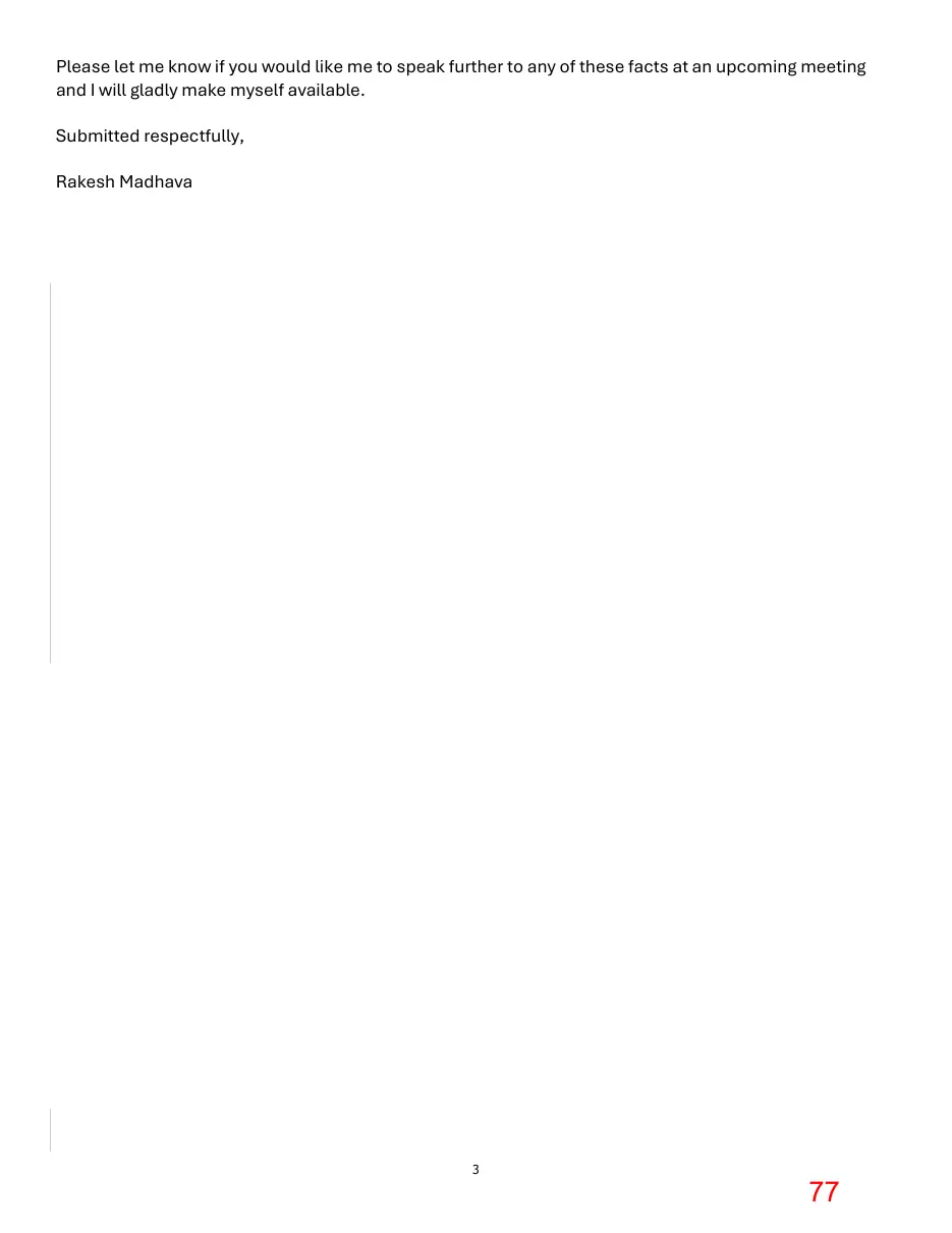 Page 77 of the packet; its text follows