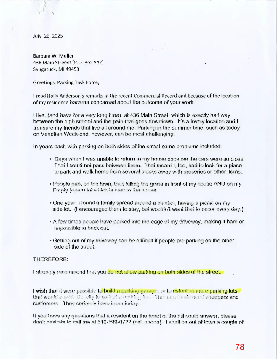 Page 78 of the packet, a scanned page