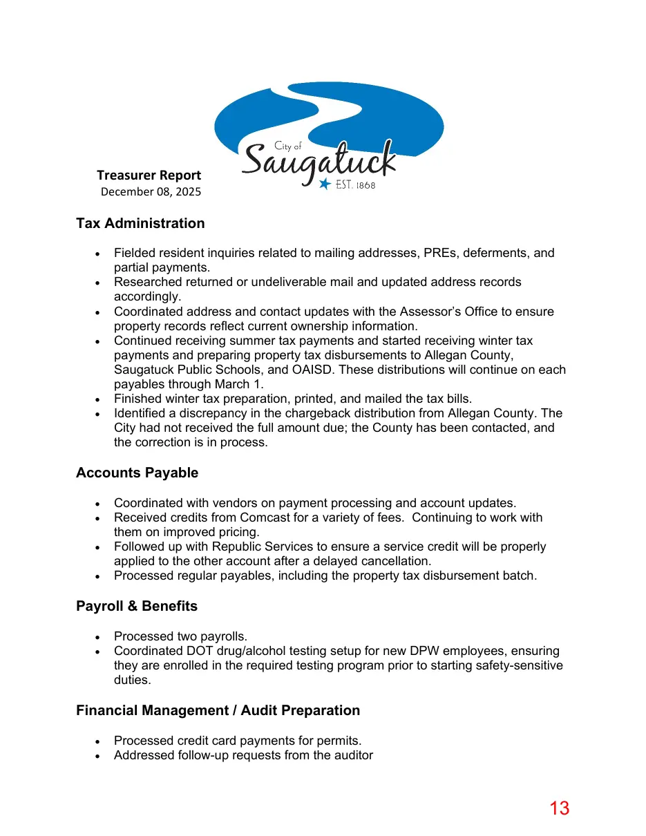 Page 13 of the packet; its text follows