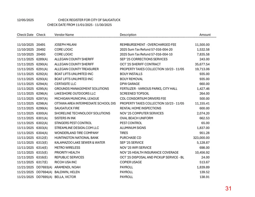 Page 31 of the packet; its text follows
