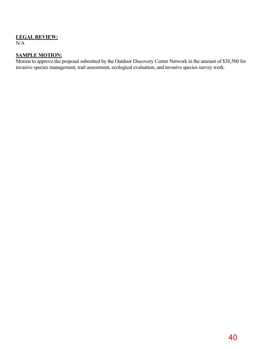Page 40 of the packet; its text follows