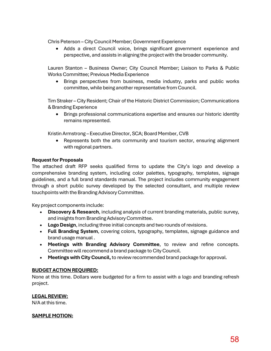 Page 58 of the packet; its text follows