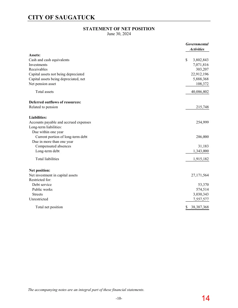Page 14 of the packet; its text follows