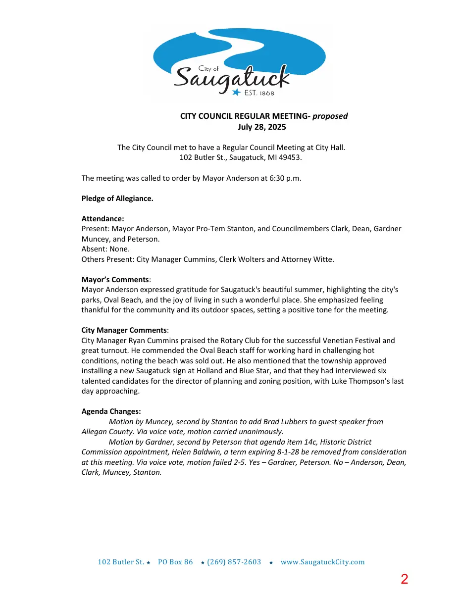 Page 2 of the packet; its text follows