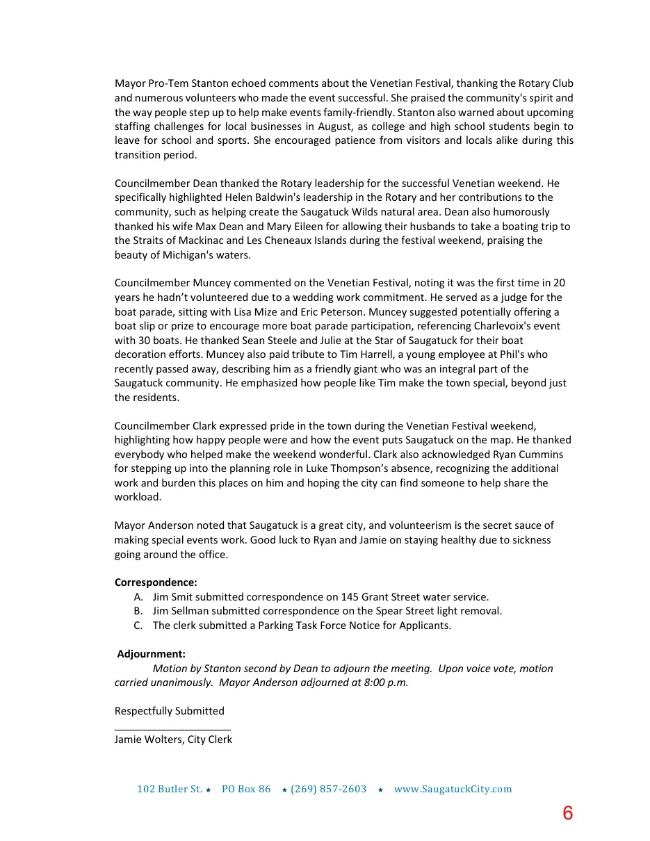 Page 6 of the packet; its text follows
