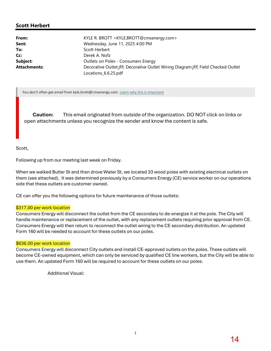 Page 14 of the packet; its text follows