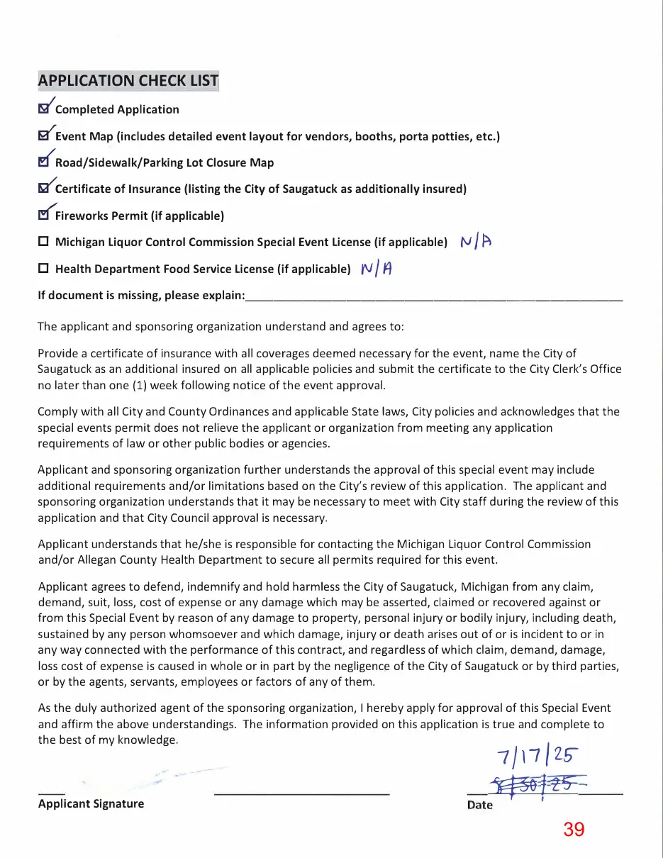 Page 39 of the packet; its text follows