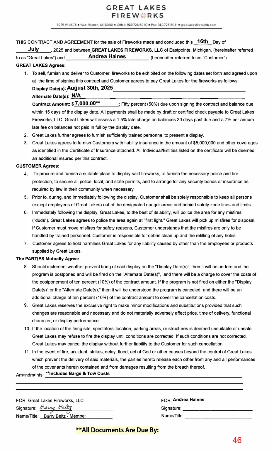 Page 46 of the packet; its text follows
