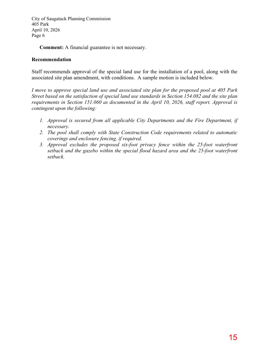 Page 15 of the packet; its text follows