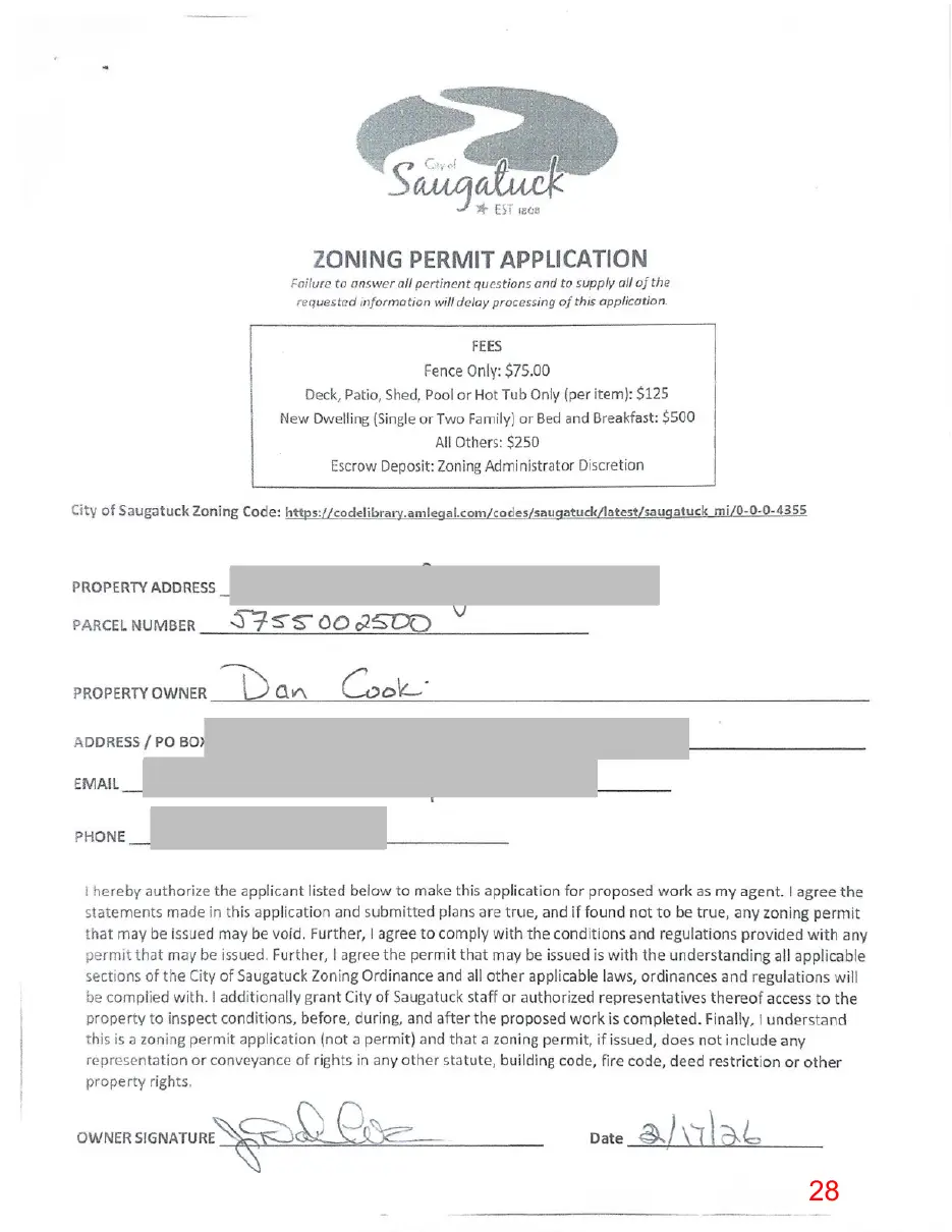 Page 28 of the packet, a scanned page