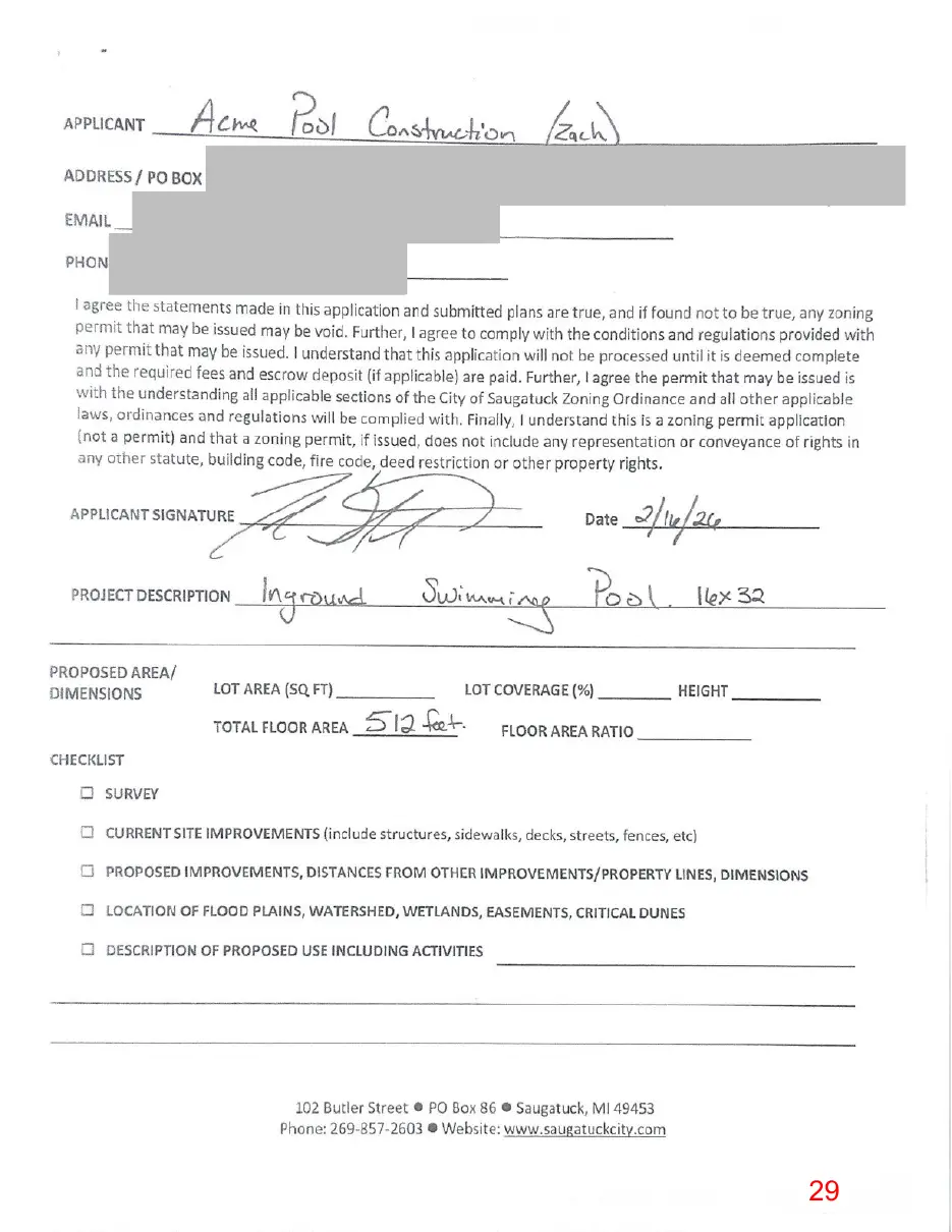 Page 29 of the packet, a scanned page