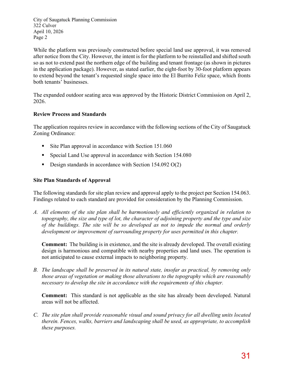 Page 31 of the packet; its text follows