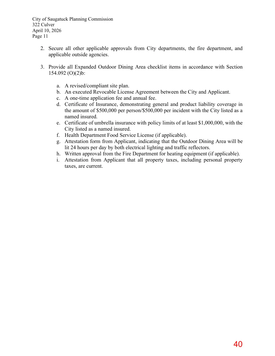 Page 40 of the packet; its text follows