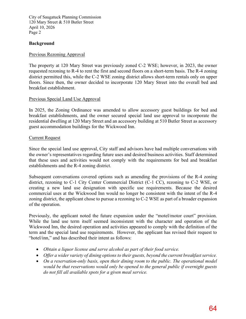 Page 64 of the packet; its text follows